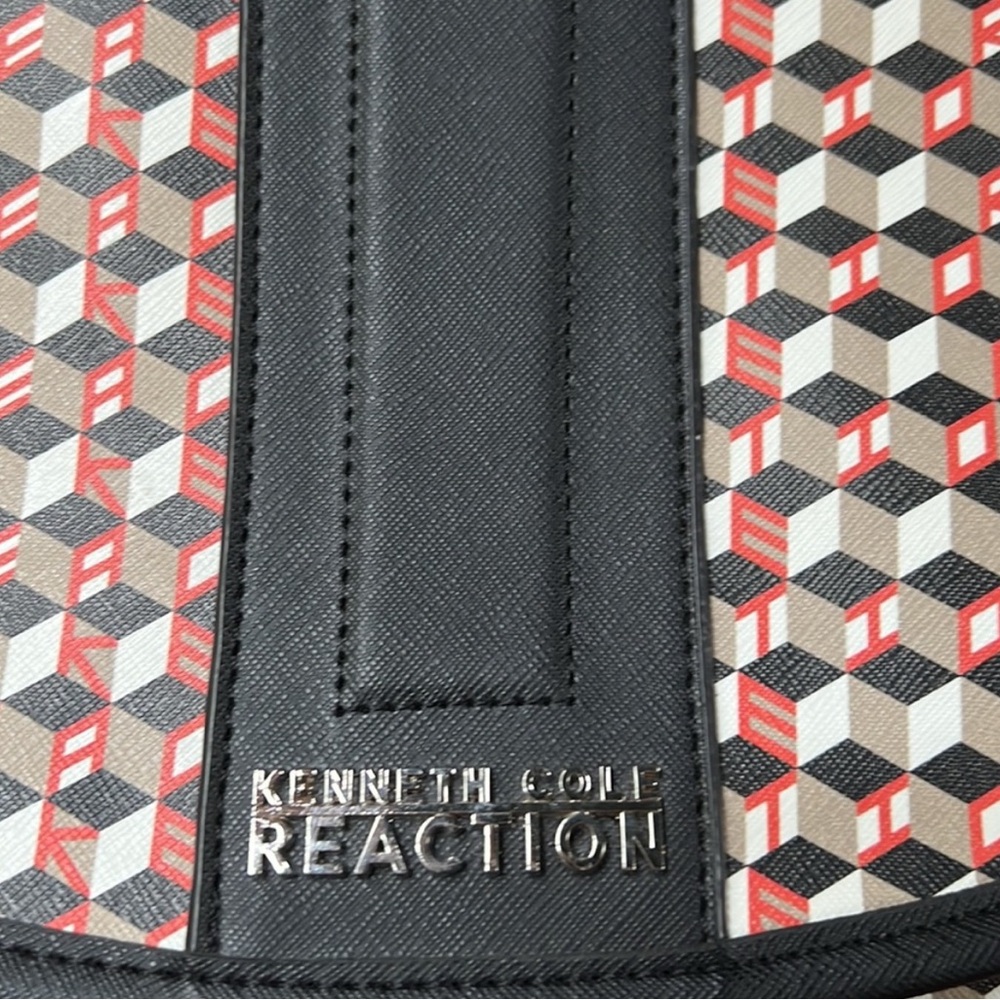Kenneth Cole Geometric Block Pattern Crossbody Bag - Picture 2 of 10